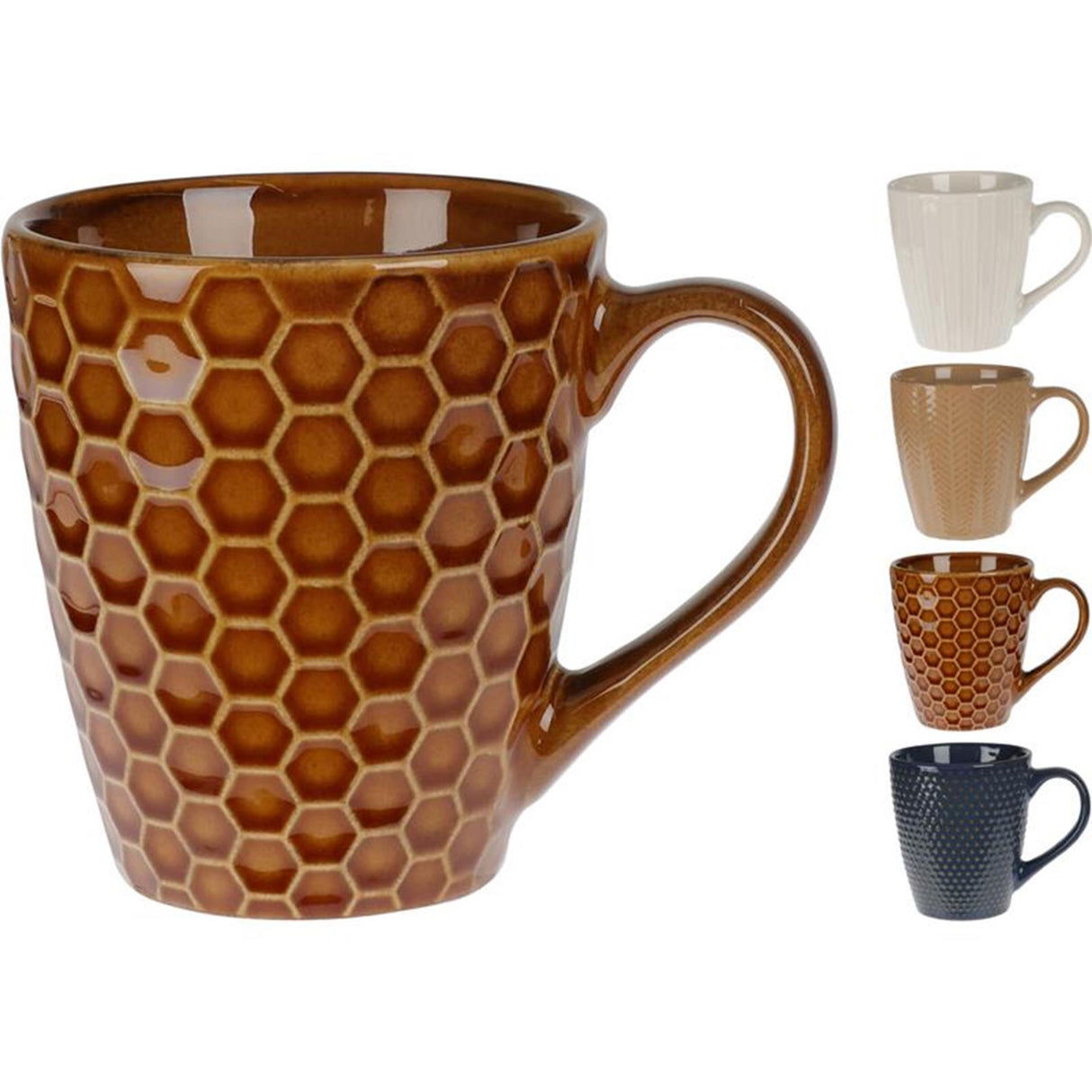 Tasse en faïence 200 ml 4 assortis | 12 pièces