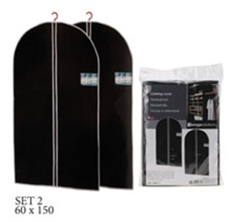 Excellente housse pour vêtements ménagers avec fermeture éclair, lot de 2