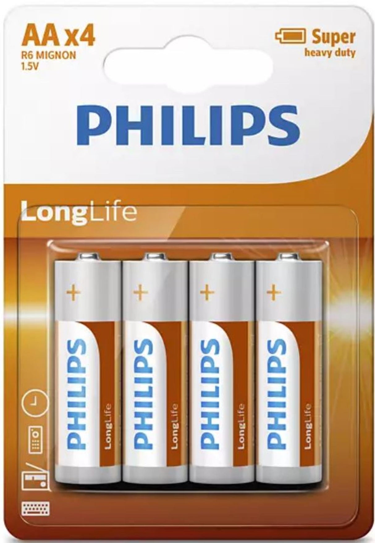 Philips batterie longue durée aa r6 12x4pcs