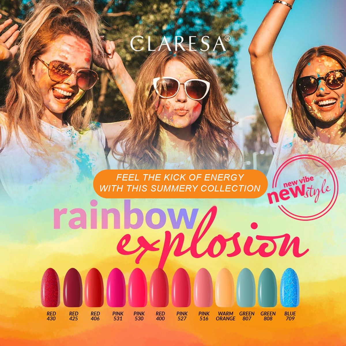 Claresa Vernis Gel UV LED 5 ml Vert 808 Rainbow Explosion