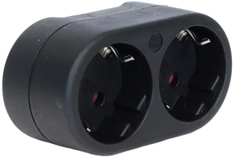 Adaptateur de prise de terre Enzo 2 voies horizontal noir - 6175912