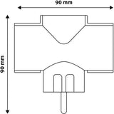 Adaptateur prise de terre 3 voies modèle T blanc - 6175914