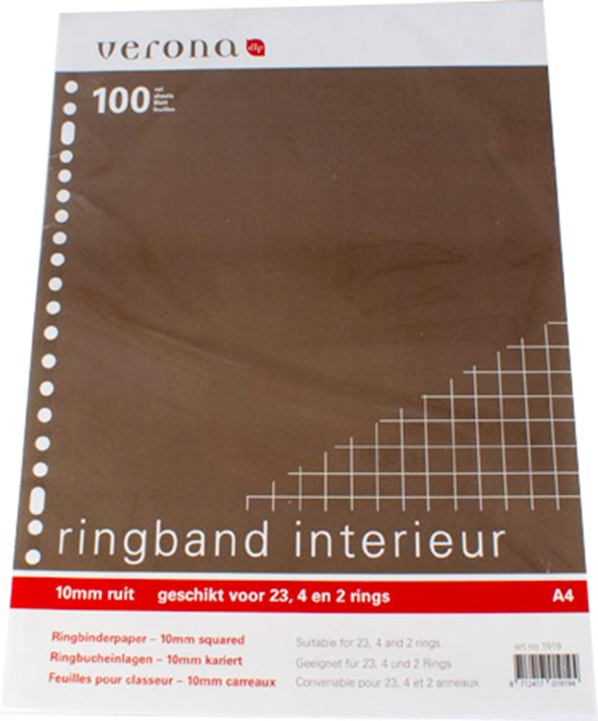 Intérieur de classeur A4 23R quadrillé 10mm 100