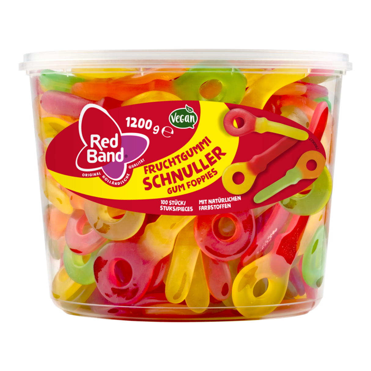 Foppies de gomme à bande rouge - clés de bonbons - pret fun - silo 100 pcs
