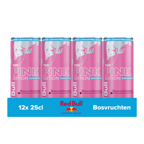 Red bull the pink edition canette sans sucre saveur fruits des bois (12x 250ml)