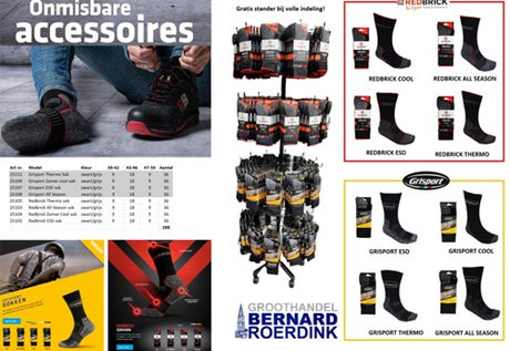Redbrick all season sokken 25103 | grijs zwart | maat 50 - 00.083.019.47