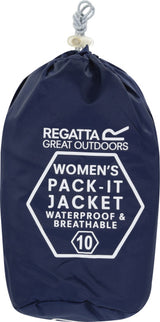 Regatta pack-it iii veste de pluie dames dames bleu taille s
