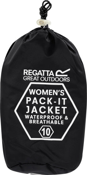 Regatta pack-it iii veste de pluie dames noires taille m