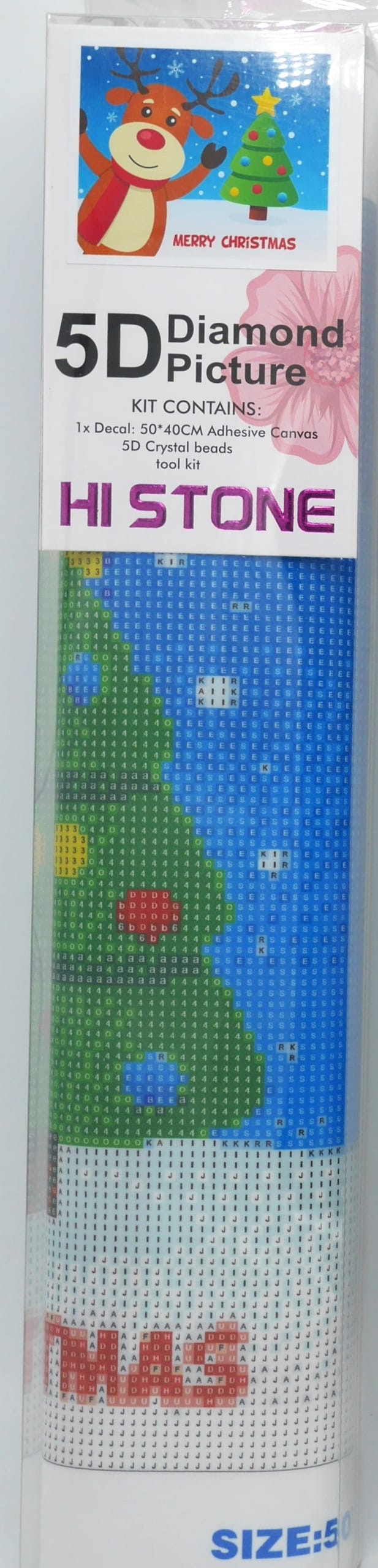 Peinture diamant Jonotoys - renne et arbre joyeux Noël - 40x50 cm