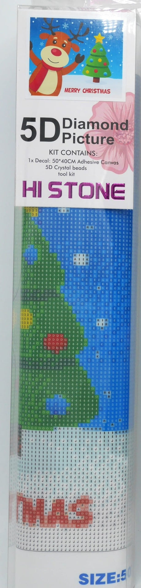 Peinture diamant Jonotoys - renne et arbre joyeux Noël - 40x50 cm