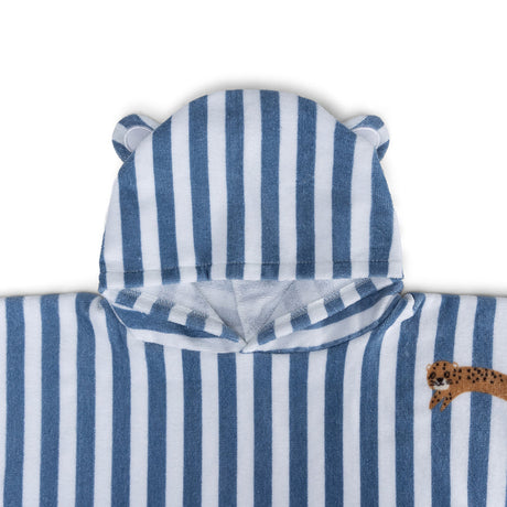 Itinérant | poncho de plage en coton bleu 65 x 65 cm