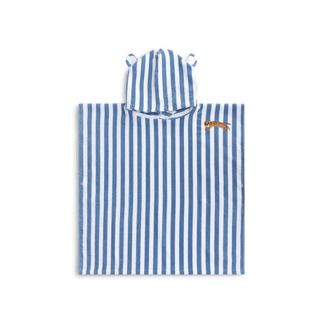 Itinérant | poncho de plage en coton bleu 65 x 65 cm