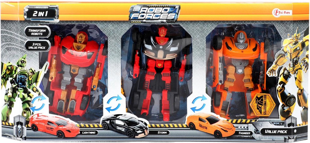 Cilgro Robot Roboforces 3 Robots transformateurs 10 cm de haut