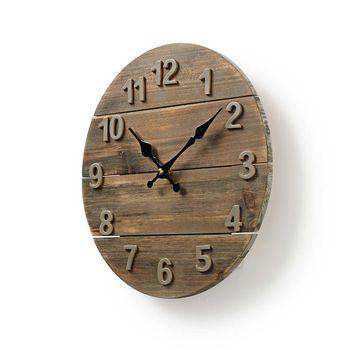 Nedis clwa002wd30 horloge murale ronde diamètre 30 cm bois