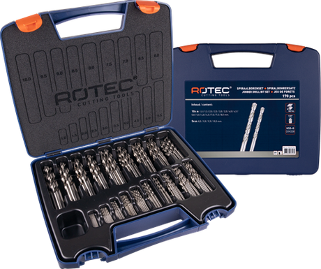 Jeu de forets hélicoïdaux Rotec '105', din338, type n, 170 pièces, ø1-10 abs - 900.0173k - 900.0173k