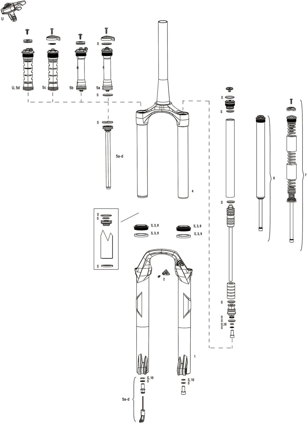 Fourche à suspension Rockshox recon silver rl 29 fourche à suspension rs recon sil.rl 1,5 à 1 1 8 noir