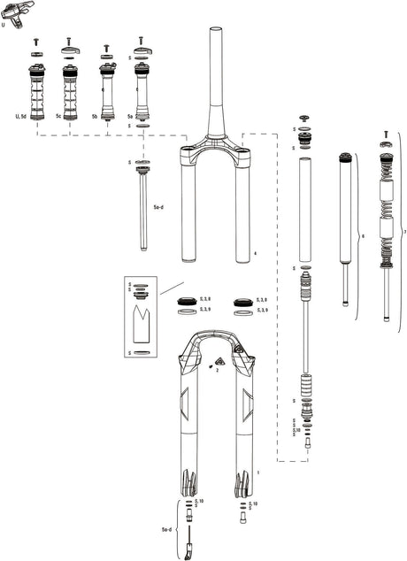 Fourche à suspension Rockshox recon silver rl 29 fourche à suspension rs recon sil.rl 1,5 à 1 1 8 noir