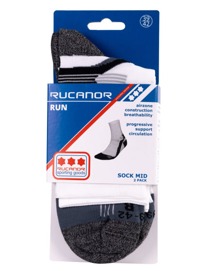 Rucanor Running Choches Long 2 pack White Grey Taille 39-42