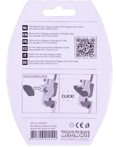 remblokken Magura E-Bike HS33 HS11 rubber 2 stuks