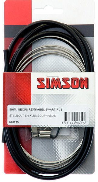 Simson brake cable Set Nexus Rollerbrake 1600 2250 mm Black Silver