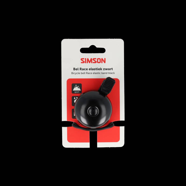 Sonnette de vélo de course Simson avec attache élastique - noire