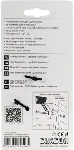 Simson Front Fork Headlamp Black Luminous Hub Dynamo på Map