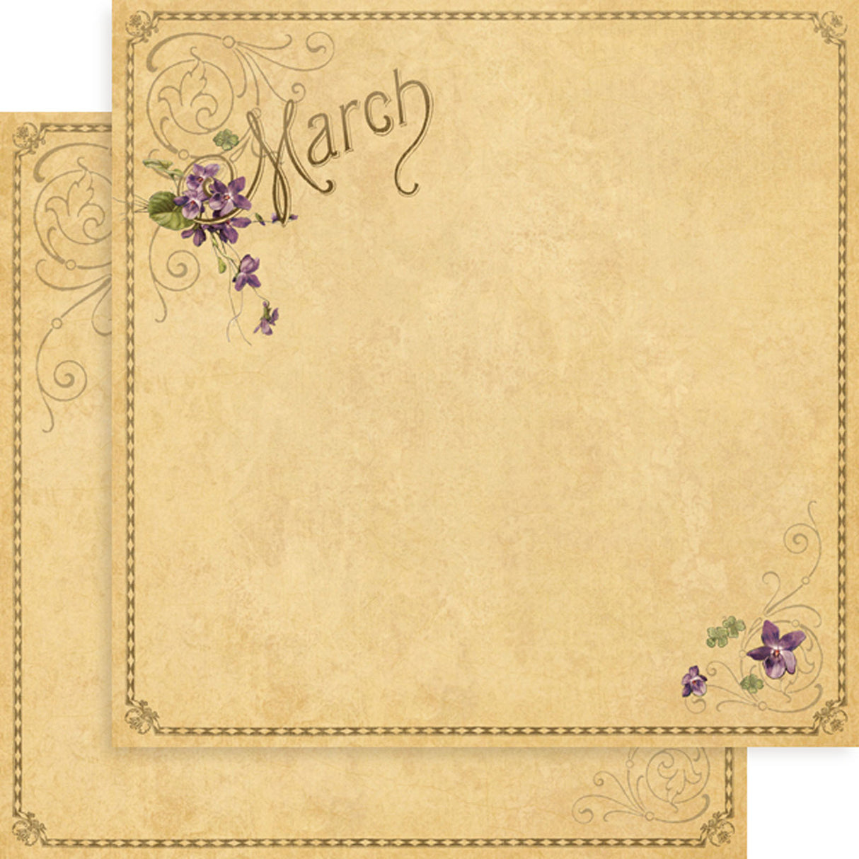 Graphic45 • Papier recto-verso 30,5x30,5cm x1 fond de teint mars