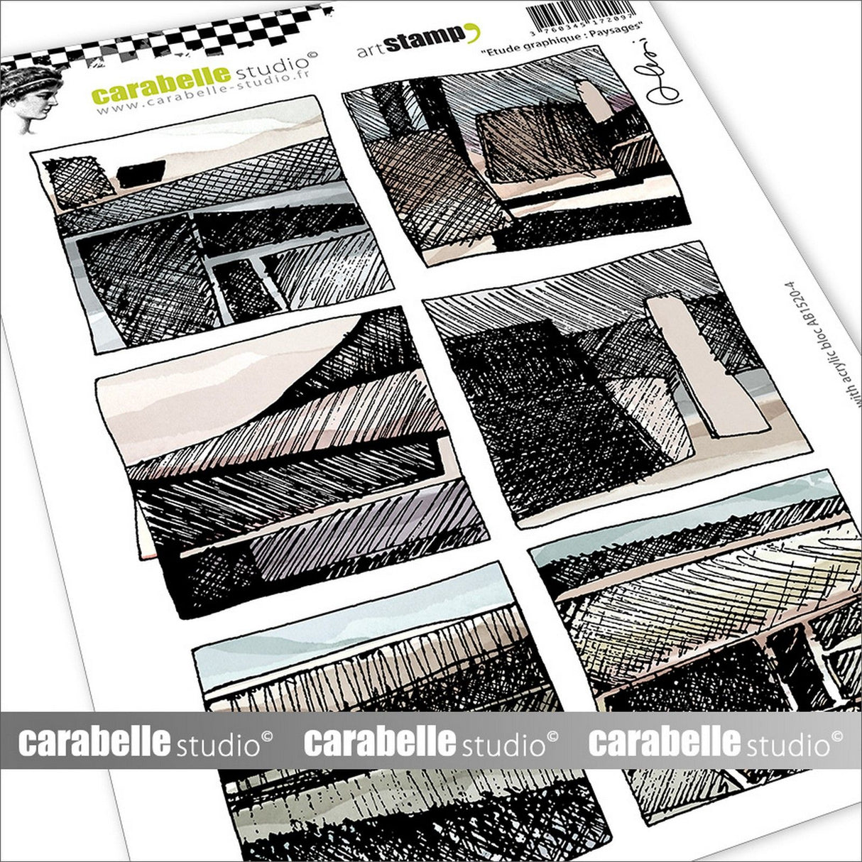 Carabelle studio • cling stamp a5 etude graphique paysages