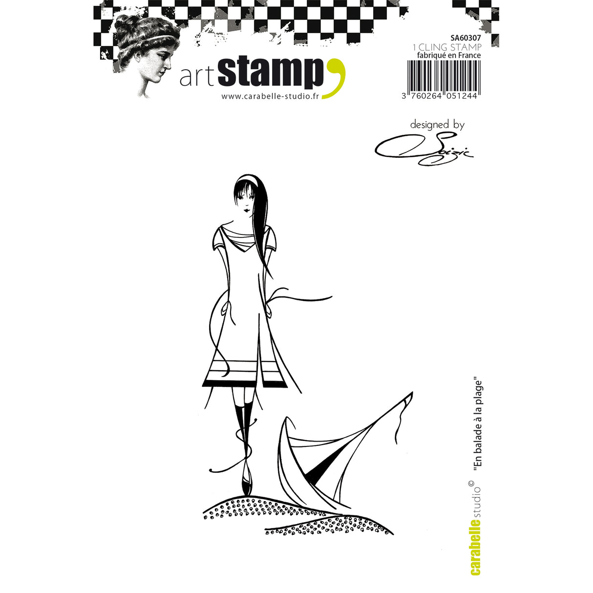 Carabelle studio • cling stamp a6 en balade à la plage