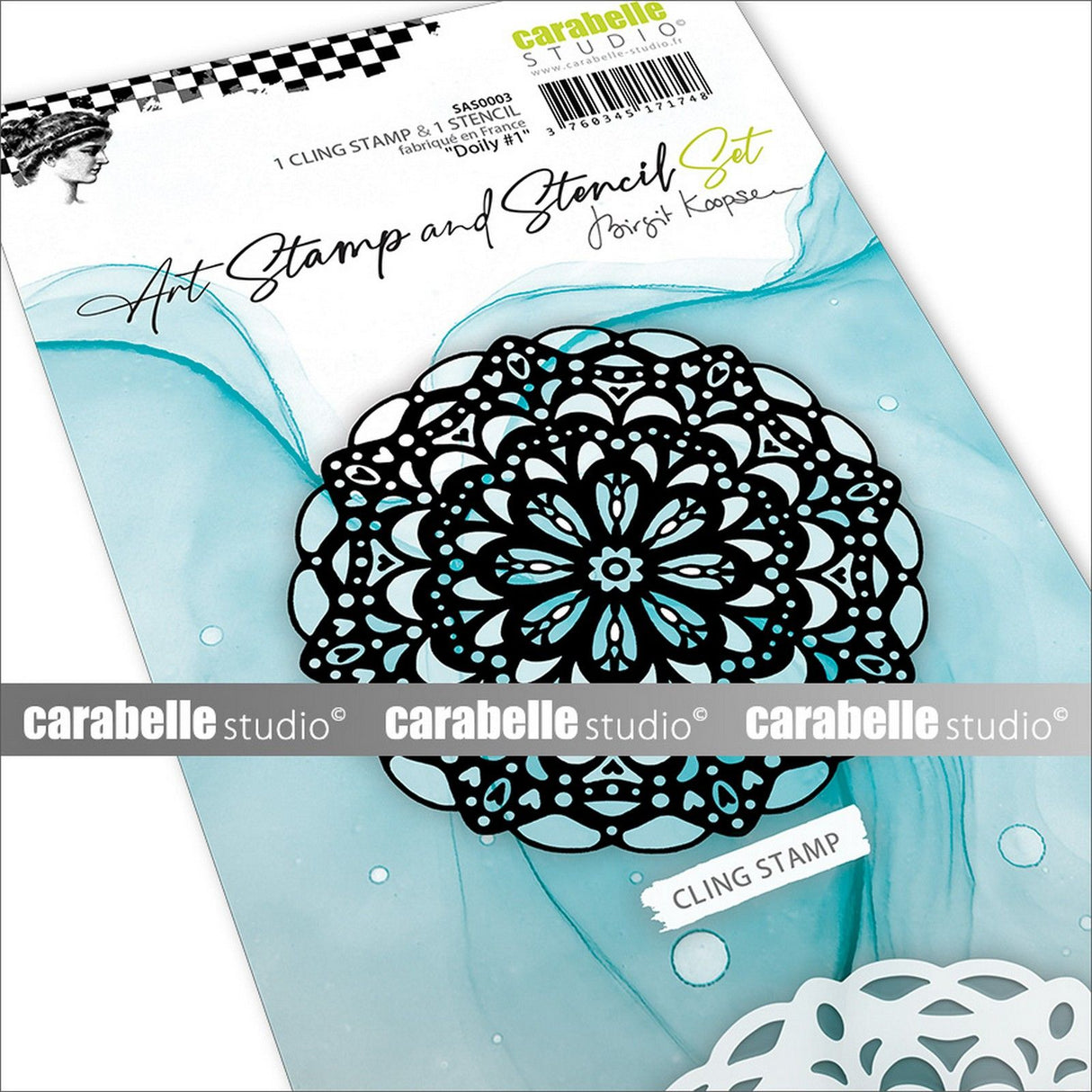 Carabelle studio • ensemble de pochoirs pour tampons d'art, napperon #1