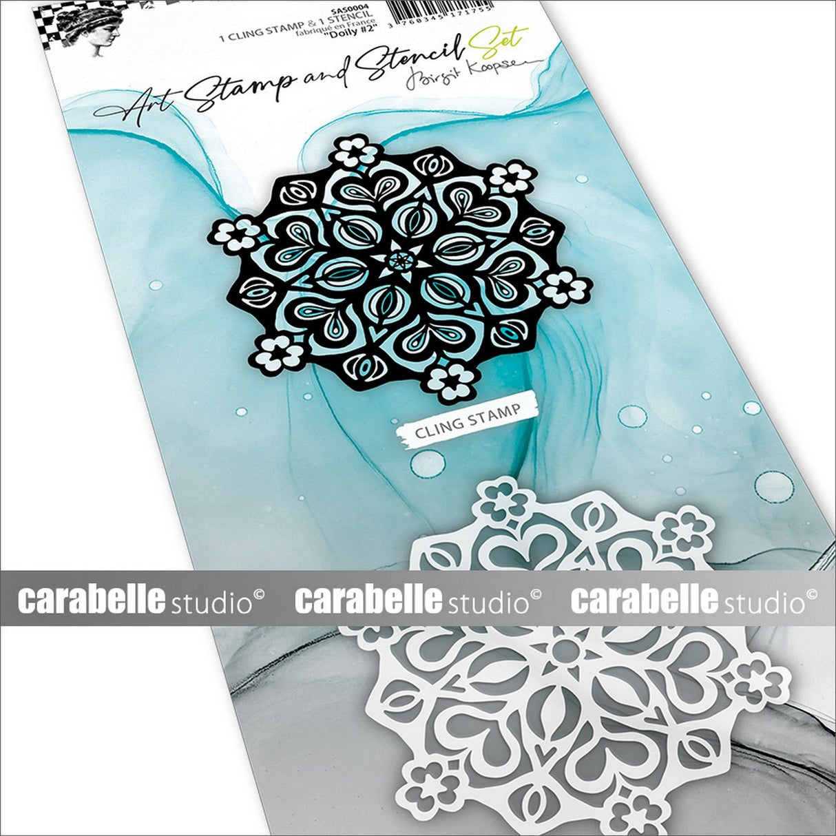 Carabelle studio • ensemble de pochoirs pour tampons d'art, napperon #2