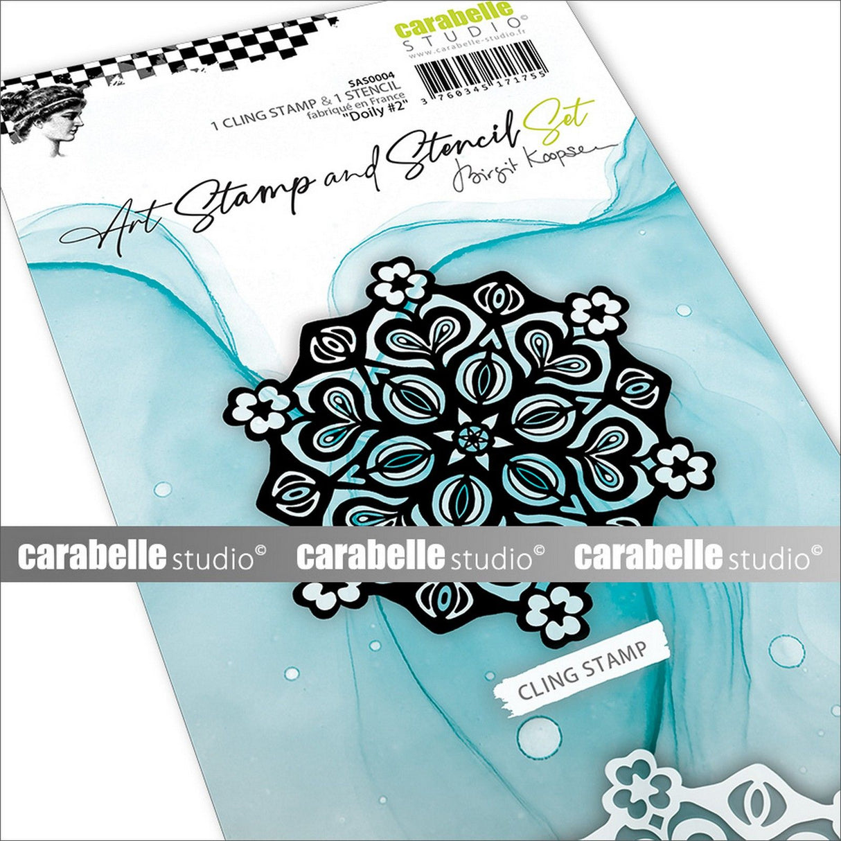 Carabelle studio • ensemble de pochoirs pour tampons d'art, napperon #2