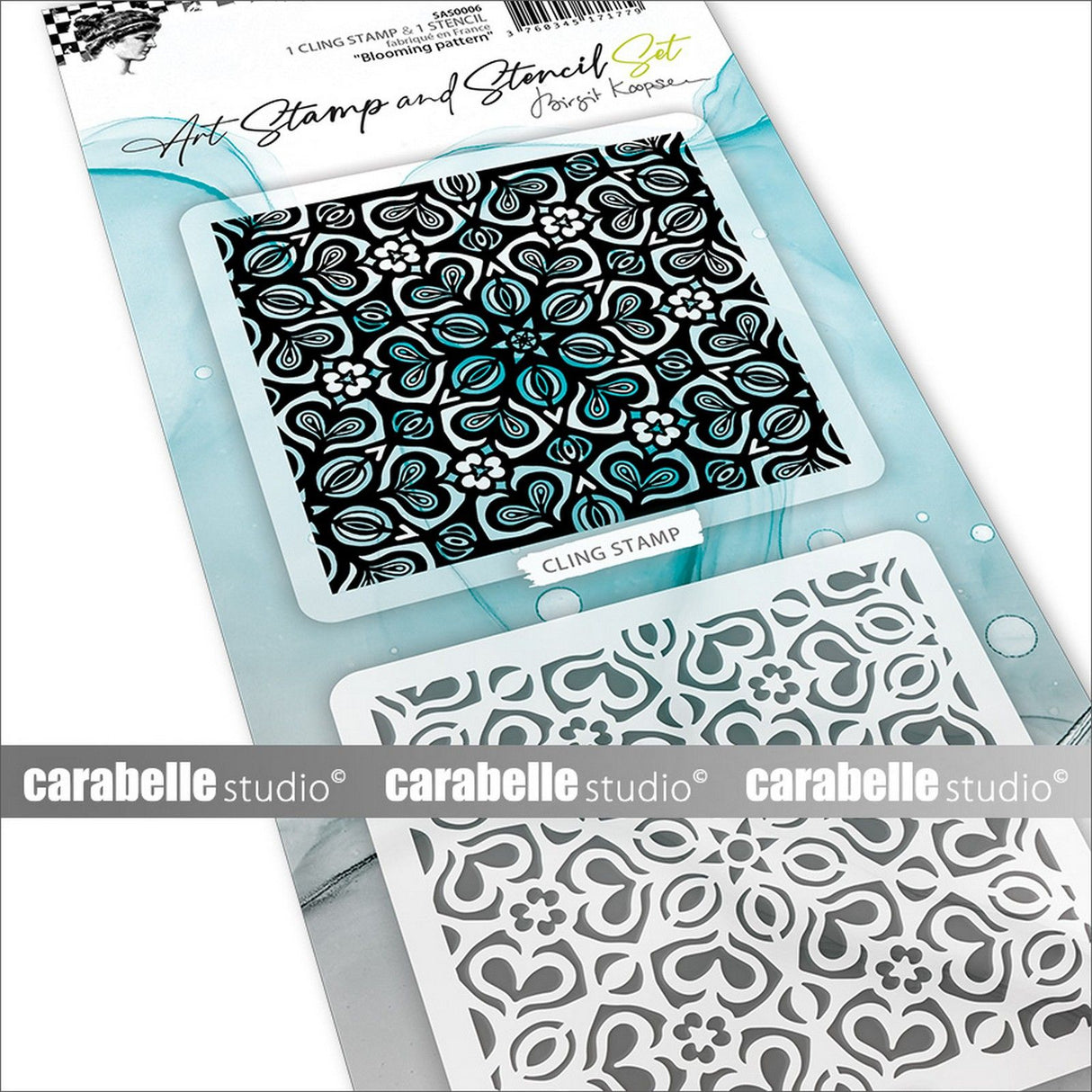 Carabelle studio • ensemble de pochoirs de tampons d'art motif fleuri