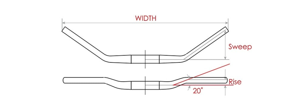 Envoyer Wien Ø31,8 b = 640 mm, 35 ° Bent - Matt Black