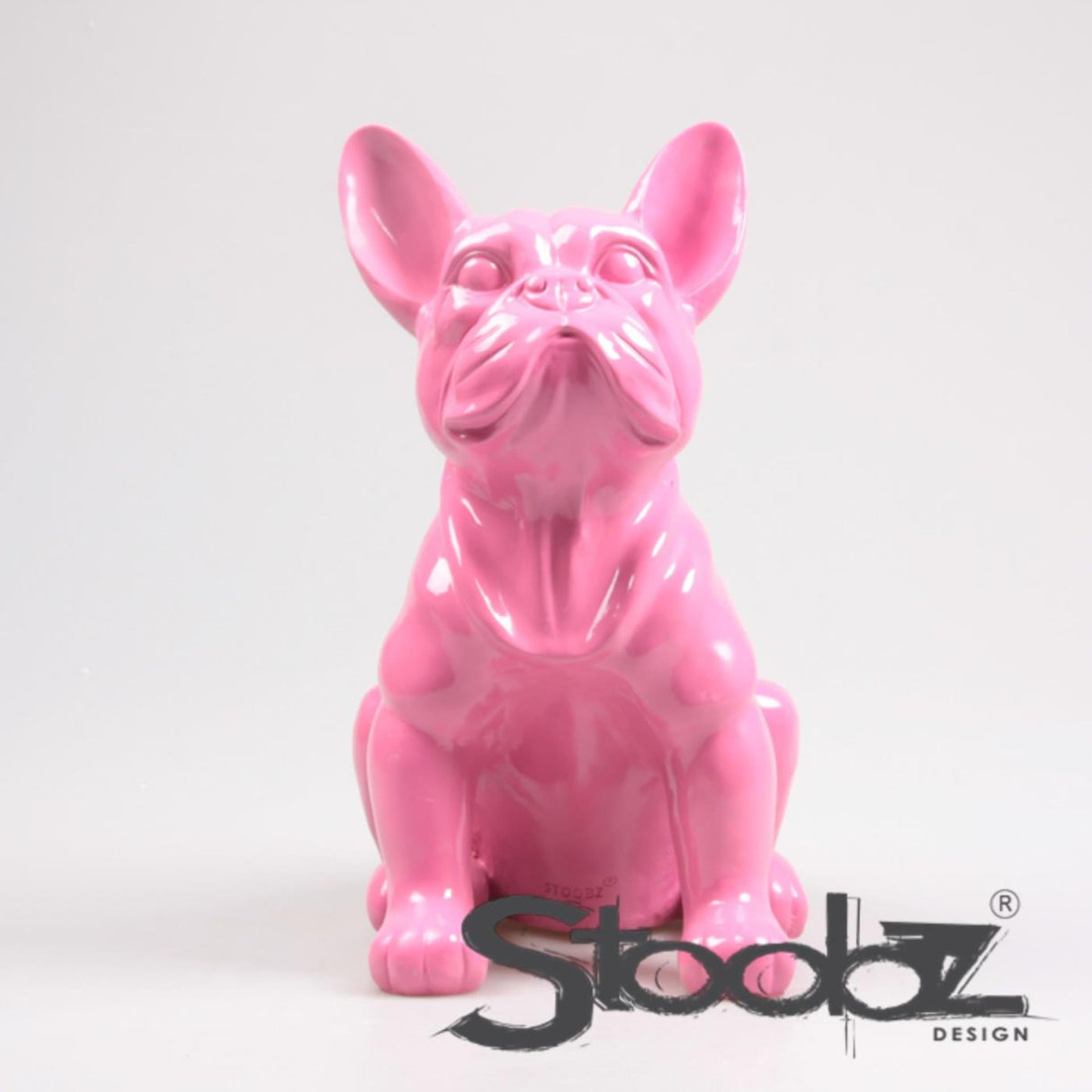 Stoobz design bouledogue français fuchsia 27x20x37cm