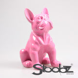 Stoobz design bouledogue français fuchsia 27x20x37cm