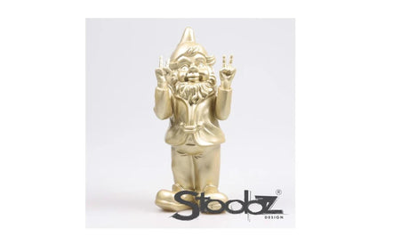 Stoobz design Stoobz gnome paix or 13x11x31cm