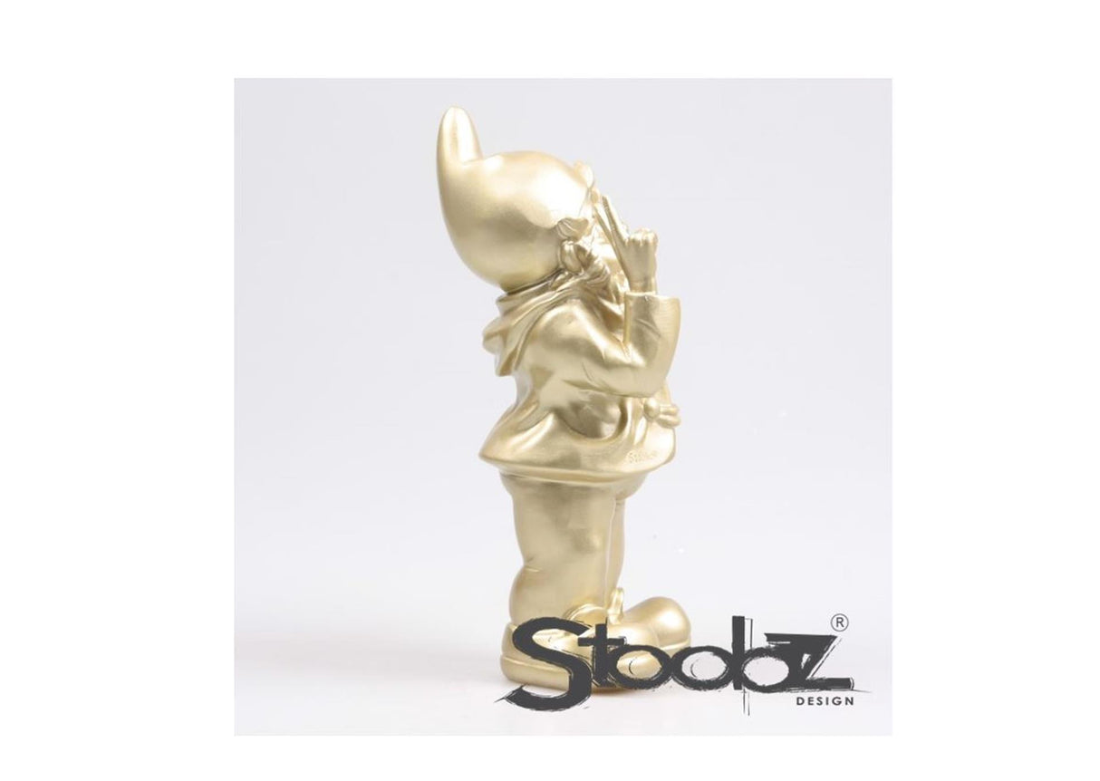 Stoobz design Stoobz gnome paix or 13x11x31cm