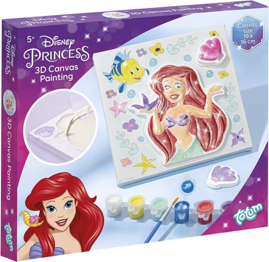 Intro Disney Princess Totum craft set, réalisez une peinture princesse sur toile 3D d'Ariel