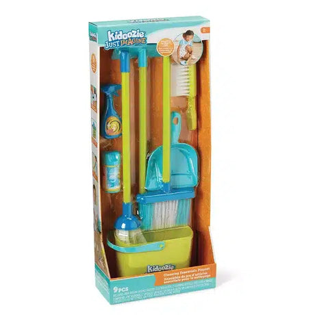 Ensemble de jeu de fournitures de nettoyage, balai, vadrouille, plumeau, pelle à poussière, seau,