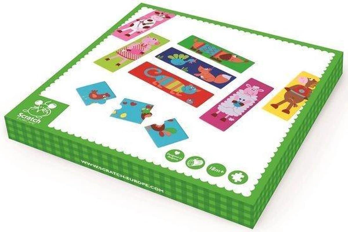 Puzzle préscolaire à gratter pour barrage, animaux fous