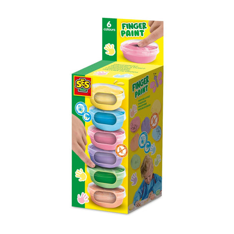 Ses peinture au doigt pastel 6 couleurs x 45 ml