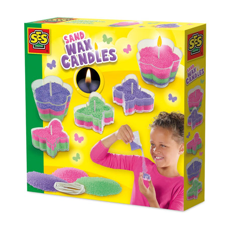 Six bougies en cire de sable