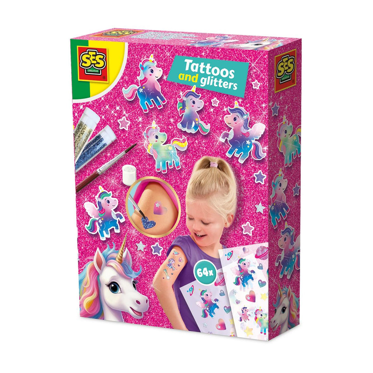 Ses licorne - tatouages et paillettes