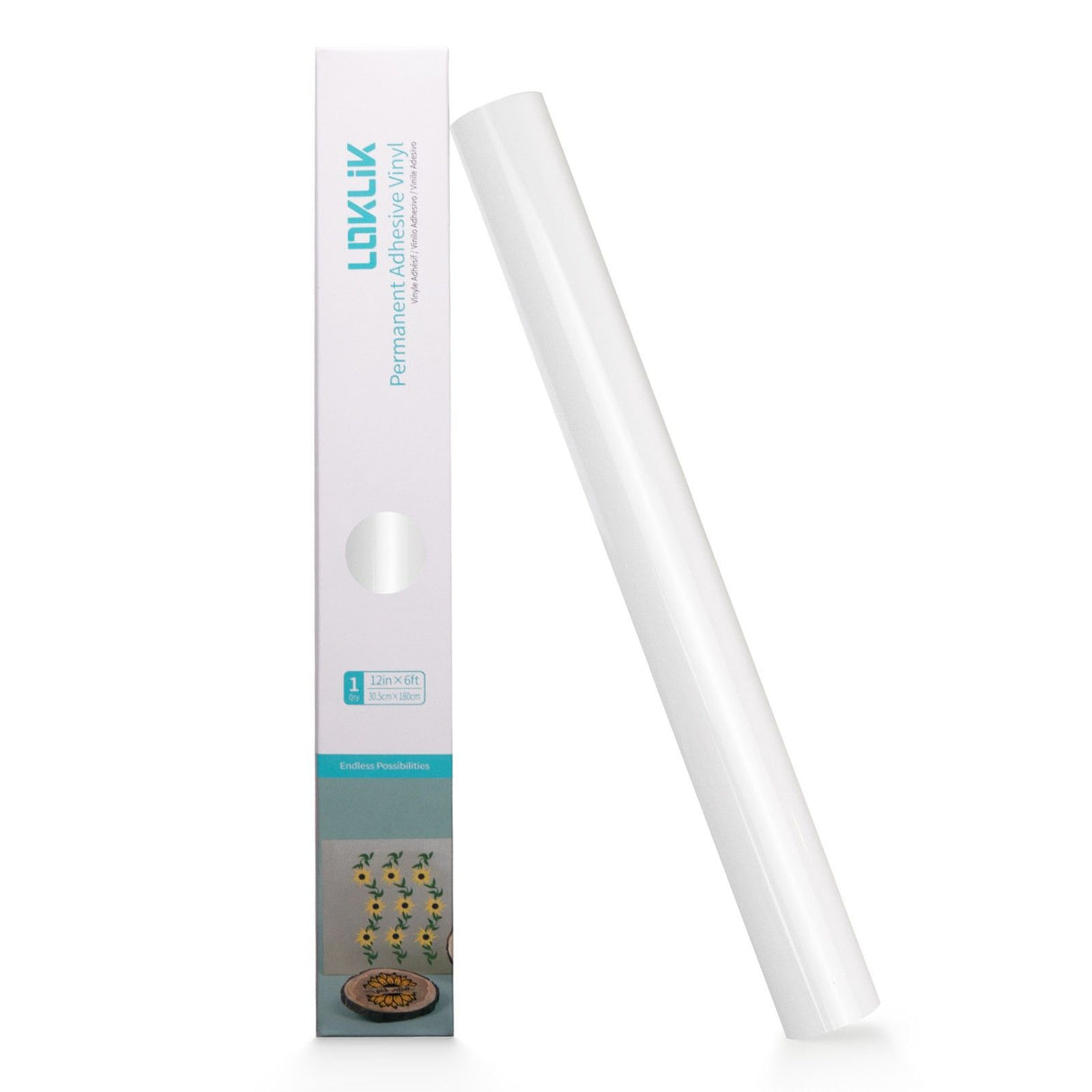 Loklik • permanent zelfklevend vinyl glanzend wit 30,5x180cm
