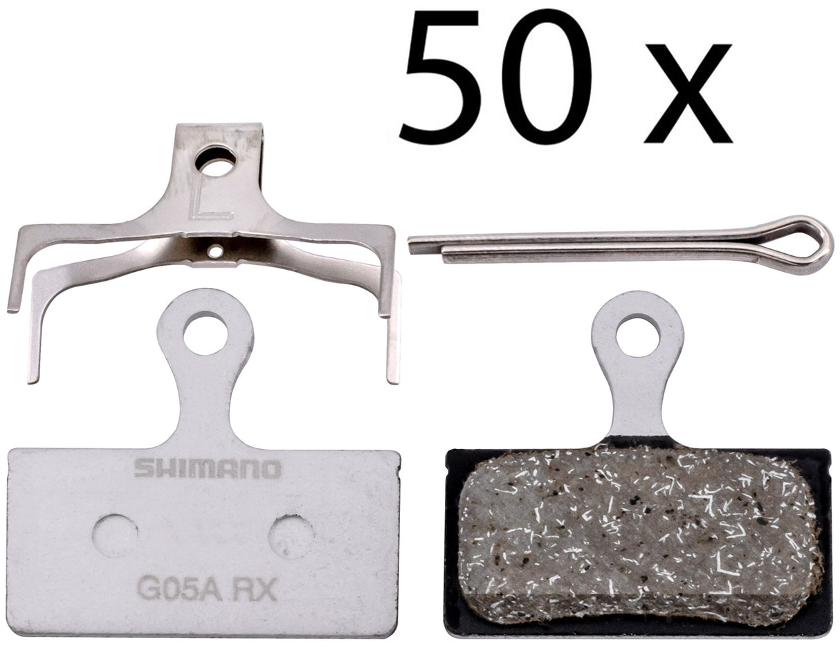 Plaquettes de frein à disque en résine Shimano g05a-rx (paquet d'atelier de 50)