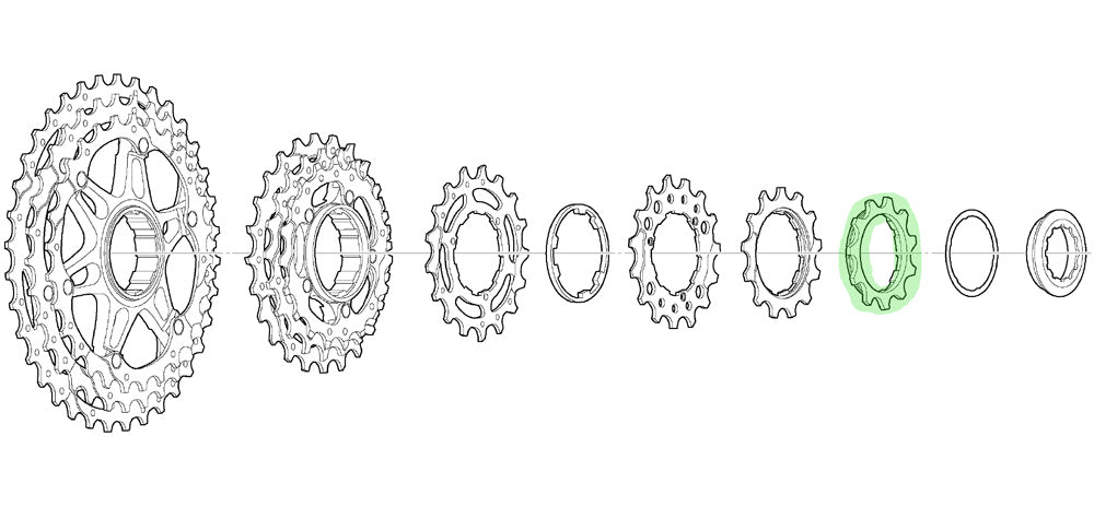 Pignon Shimano 11 dents avec entretoise pour cs-m771-10 bj bk
