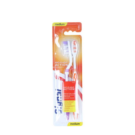 Signal tandenborstel anti-plaque action medium 2-pack