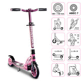 Six degrés à 2 roues Kinderstep pliable Feuille de pied rose noir