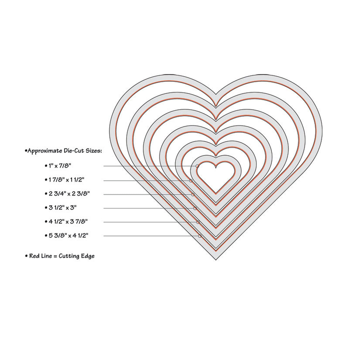 Sizzix • matrice framelits sertie de coeurs